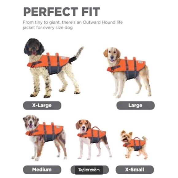 Outward Hound Granby Splash Orange Ripstop Life Jacket for Dogs, Small - Picture 5 of 7